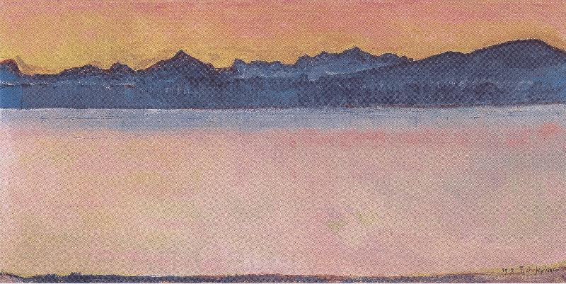 Ferdinand Hodler Genfersee mit Mont Blanc im Morgenrot Norge oil painting art